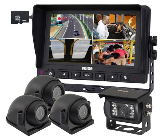 Heavy Duty Vehicle HD 1080P DVR Quad Monitor Camera System image 2