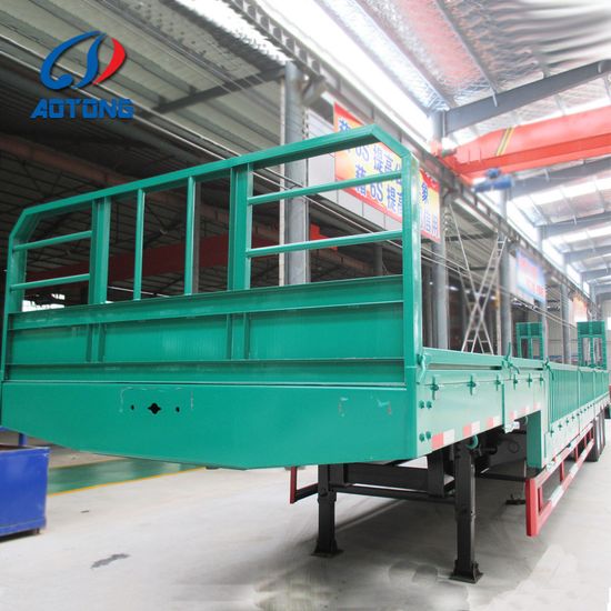 Tri Axles Drop Side Wall Lowbed Semi Trailer image 3