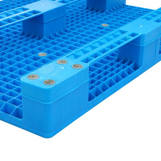 Heavy with 8 Steels Duty Open Deck Durable Logistic Rack Plastic Pallet for Storage image 3