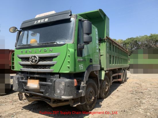 Green Color Used Saic Hongyan Cenlyon Tipper Truck 30 Cubic Meters Dump Truck for Hot Sale image 3