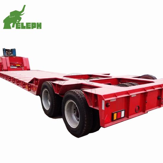 Low Loader Deck 80 Ton Lowbed Truck Semitrailer 2 Line 4 Axle Trailer image 5