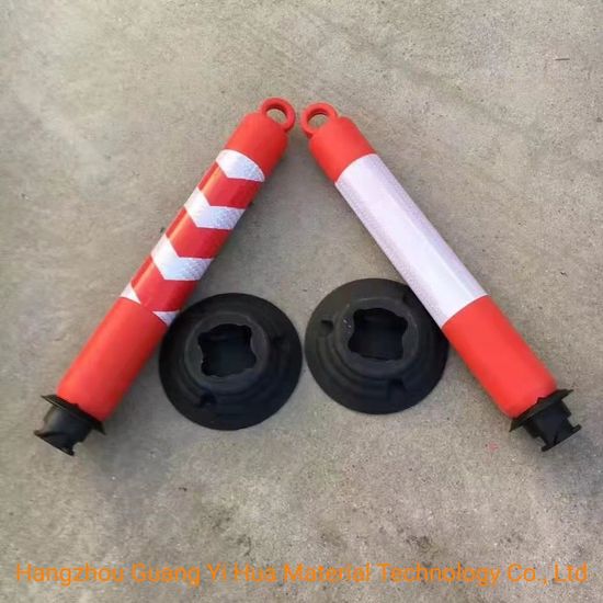 Traffic Safety Tumbler PE Warning Post with Rubber Base image 4