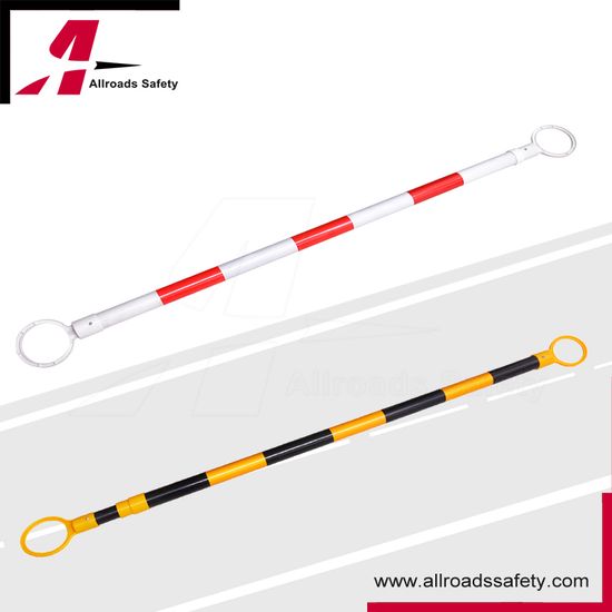Retractable Traffic Cone Safety Barricade Bar in Red and White image 2