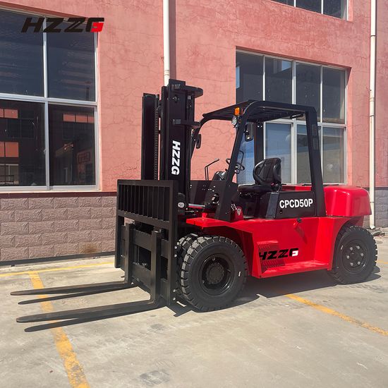 Stacker Overall Material Handing Industrial Equipment 5.0 Ton Triplex Mast Balance Heavy Truck Diesel Forklift image 3