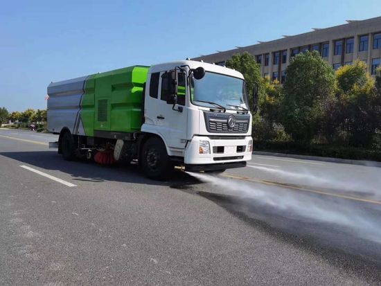 Chinese Dongfeng 10tons Road Washing and Sweeping Vehicle Vacuum Dust Cleaner Vehicle Road Sweeper Truck image 6