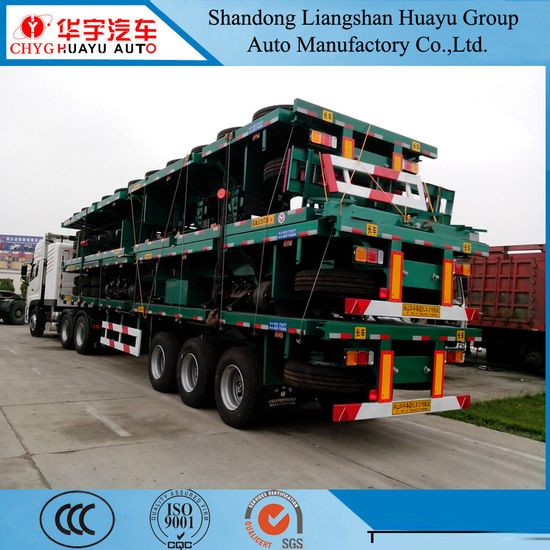 Tri-Axle 40 Feet Container Semi Trailer Flatbed Trailer for Kenya image 5
