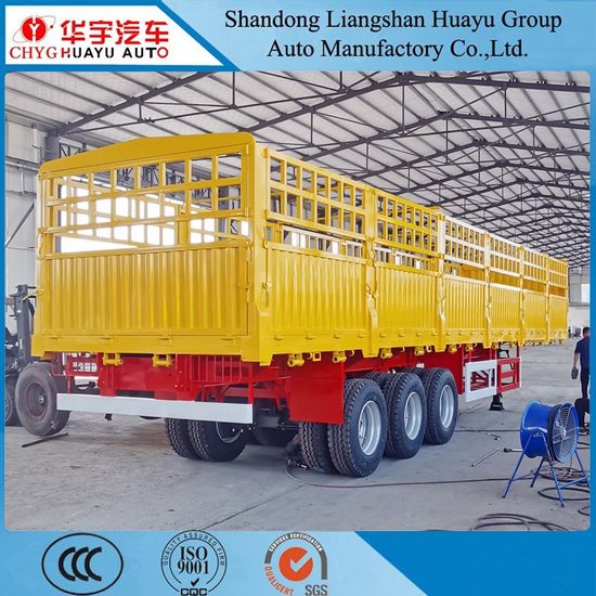 3 Axles 60 Ton Side Wall Stake Semi-Trailer for Containers Food image 5