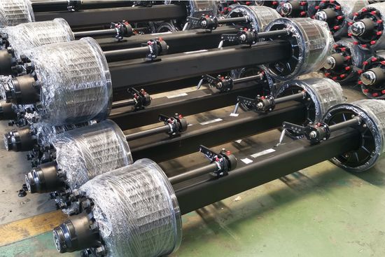 Factory 14t Inboard Germany Type Axle Built-in Brake Drum Axle Trailer Axle image 5