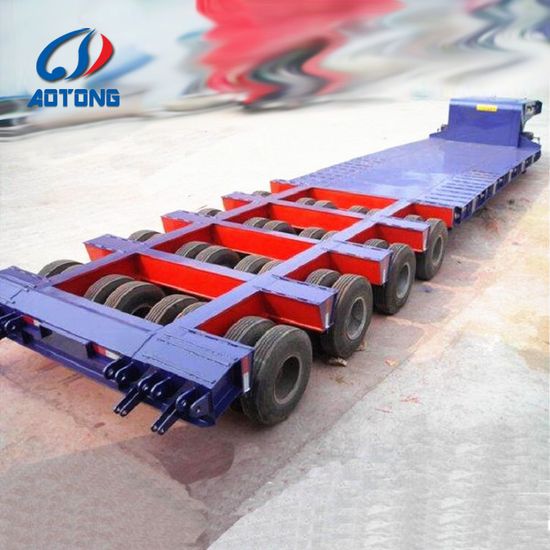 Tri Axles 6FT Low Platform Lowbed Semi Trailer for Sale image 6