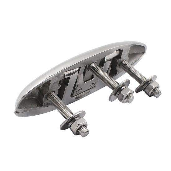 Marine Hardware Precision Casting Marine Grade Stainless Steel 316 Folding Rope Cleat Boat Stud Mounted Folding Dock Flush Mount Cleat image 4