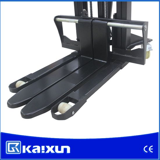 1000kg 3m Factory Transport Equipment Manual Transpallet Stacker Adjustable Forks CE image 6