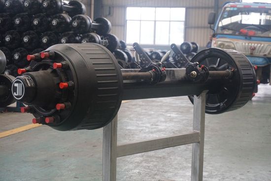 Factory 14t Inboard Germany Type Axle Built-in Brake Drum Axle Trailer Axle image 3