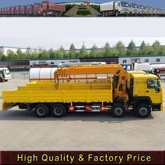 HOWO 6X4 Cargo Truck with 12tons Crane for Loading 40 Tons image 2