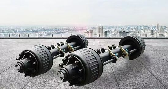 Factory 14t Inboard Germany Type Axle Built-in Brake Drum Axle Trailer Axle image 2
