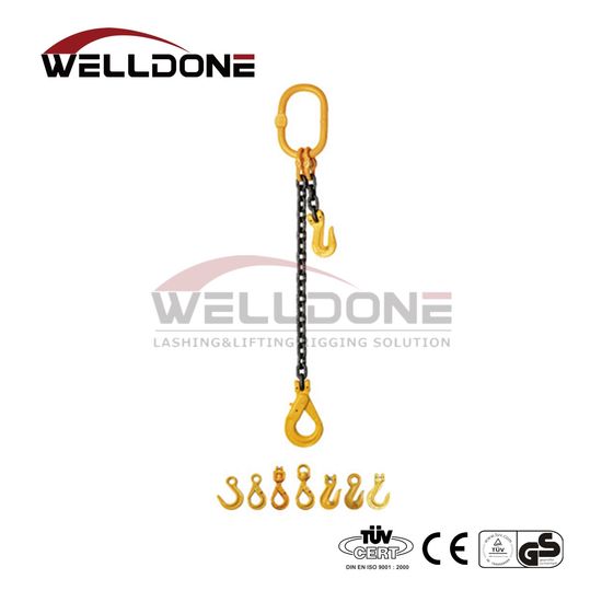 Lift Safe Grade 80 Single Leg Lifting Chain Sling with Self Lock Hook image 2
