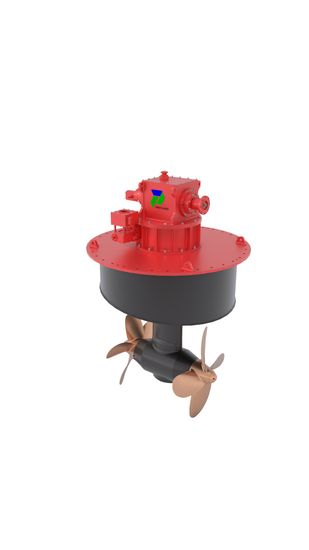 Well Mounted Azimuth Thruster, Hydraulic Motor Driving Counter Rotating Propellers image 5
