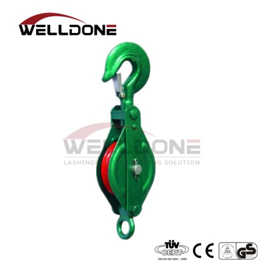 3212 Closed Type Wire Rope Pulley Block Double Sheave with Hook image 4