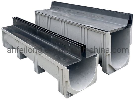 U Polymer Channel Drainage Trench FRP Drain Channel with Slit Plate image 2