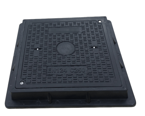 Customize Pattern Corrosion Resistance Fiberglass Square Manhole Cover Plate Design D400 En124 image 3