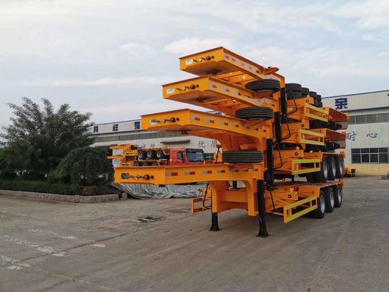 High Strenth Multi Axle Low Bed Semi Trailer 60 80 100 Tons Lowboy Truck Semi Trailer Lowbed Semi Trailer image 4