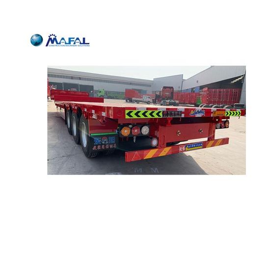 China Used Flatbed and Container Carrier Semi Trailer Platform Semi Trailer for Sale image 2