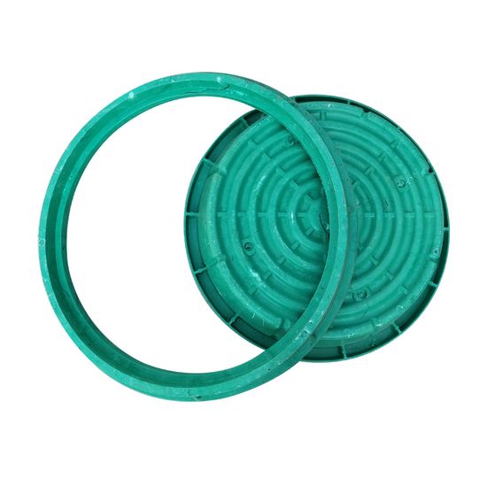 Round Recessed Composite Fiberglass Grass Basin Manhole Cover image 3