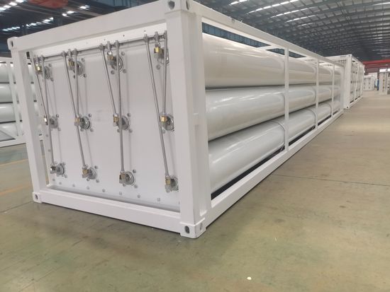 20FT/40FT High Pressure Gas Hydrogen Helium CNG 8-16 Tube Bundle Tank Container image 6