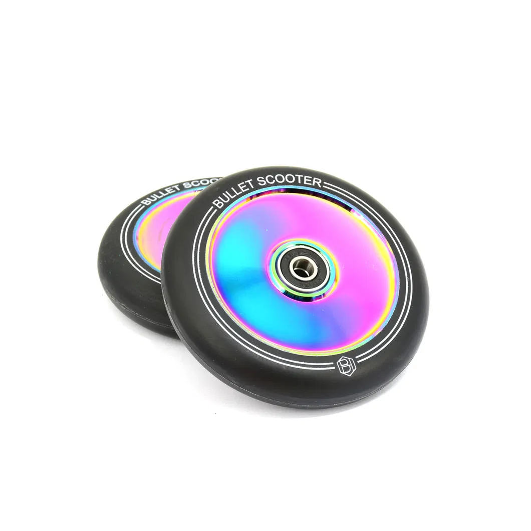 OEM/ODM Kids Kick Scooter Accessories Aluminum Parts Stunt Scooter Wheel 110mm 88A Blue Freestyle Scooter Stunt Wheels 110/120mm