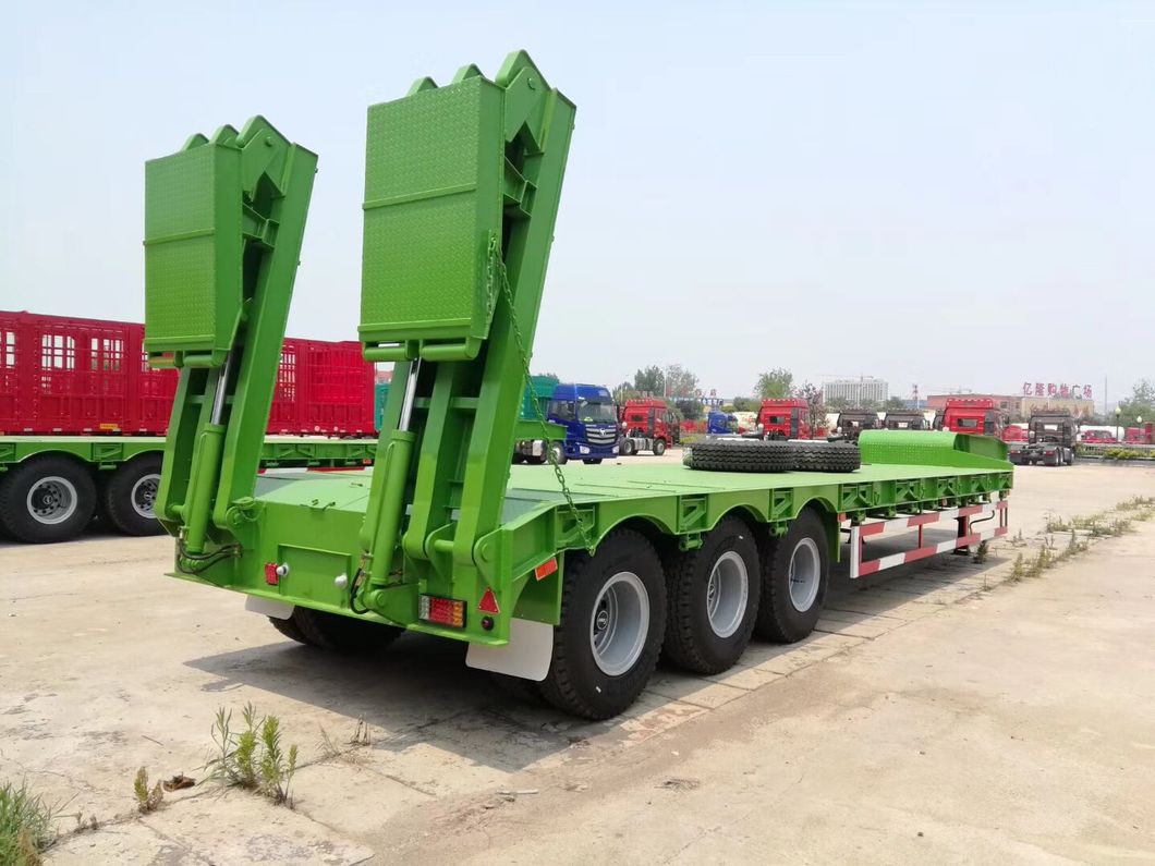 Heavy Duty 60ton Tri-Axle Transport Machinery Lowbed Semi Trailer	Lowboy Tank Semi Trailer