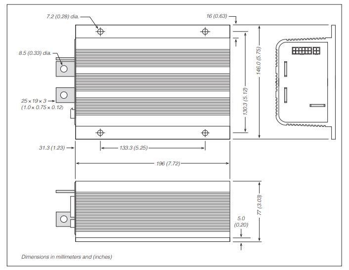 1253-8001 80V - 600A Hydraulic Pump Motor Curtis Programmable DC Series Motor Controller