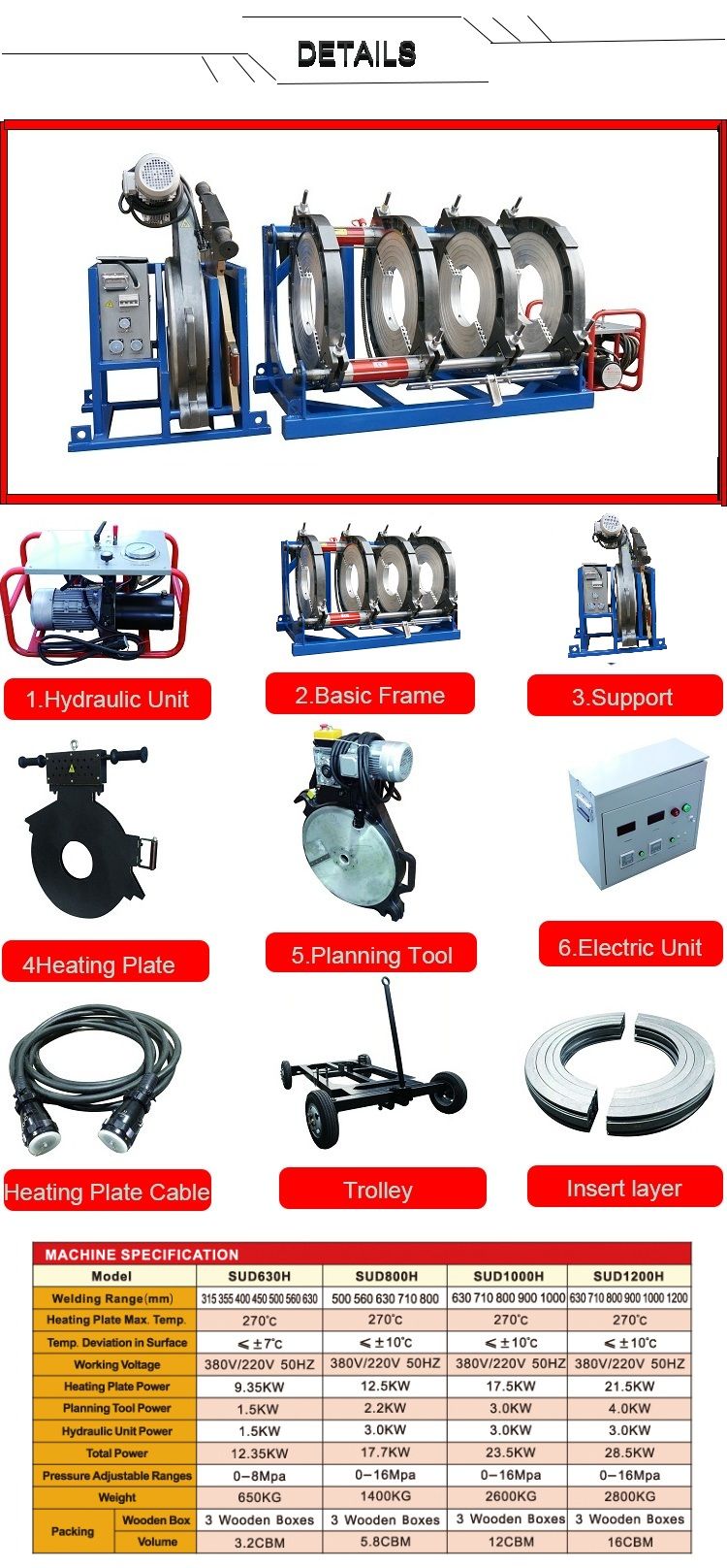 630mm to 1000mm HDPE Pipe Fusion Welding Machine