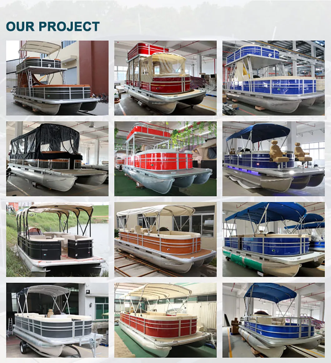 Kinocean Aluminum Fishing Boat Speed Pontoon Boat Without Outboard Motor