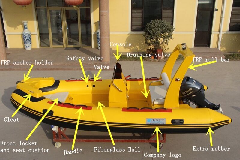 Rib Boat Fiberglass Fishing Boat and Yacht (HLB470) Ce Approved