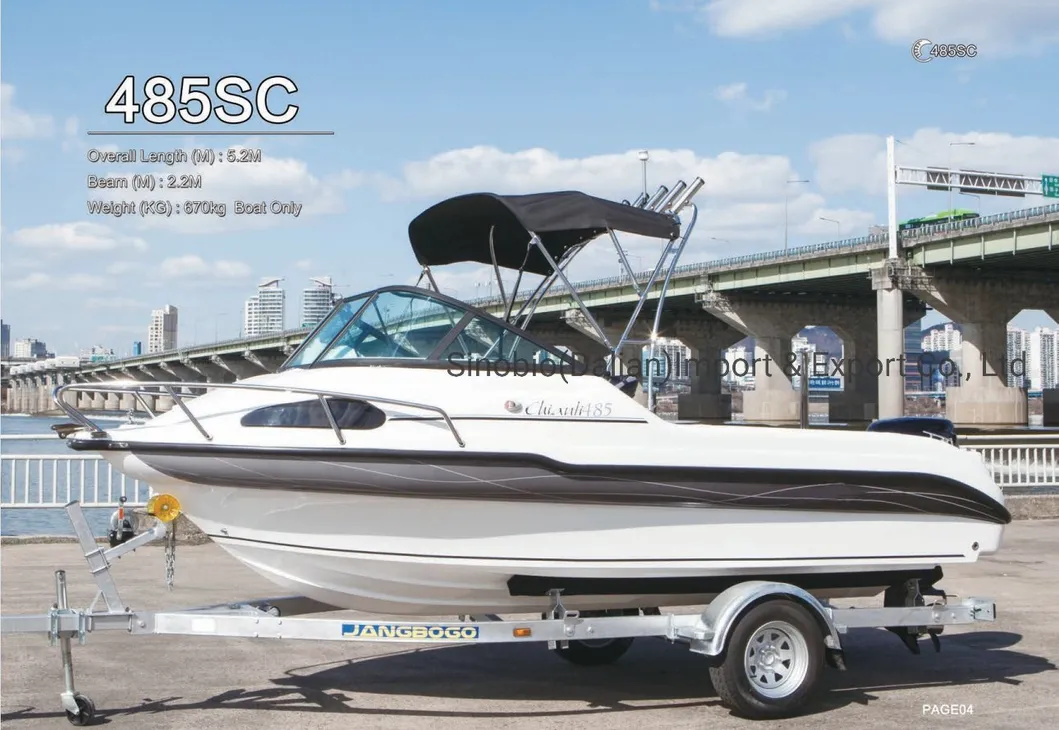China Factory 5.2m 17FT with CE Certificated Fibreglass Fishing Boat Fish Yacht