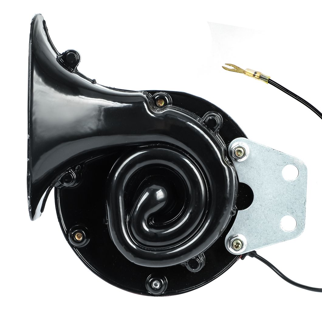 Warning Alarm Horn Material: Aluminium Alloy and Metal Color: Black Voltage: 12V Volume Level: 300dB