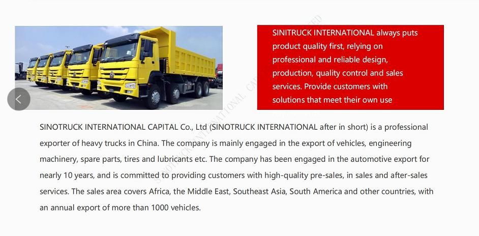 Sinotruk HOWO 371HP 40 Tons 6X4 10 Wheels Tipper Lorry/Dumper/Heavy Duty Dump Truck for Sale with Low Price Sinotruk HOWO 371HP 40 Tons