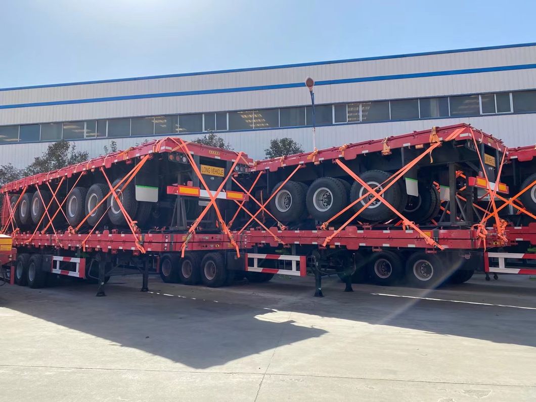 Best Price 30 40 50 80 Ton 2 3 4 Axles Flatbed Semi Truck Container Trailers 48 FT 40 FT 20 FT Flatbed Trailer for Sale