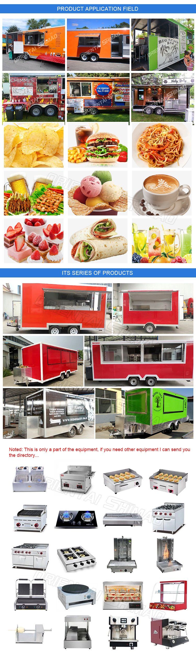 Customized Mobile Catering Fast Food Van Trailers for Europe Stainless Steel Snack Travel Trailer