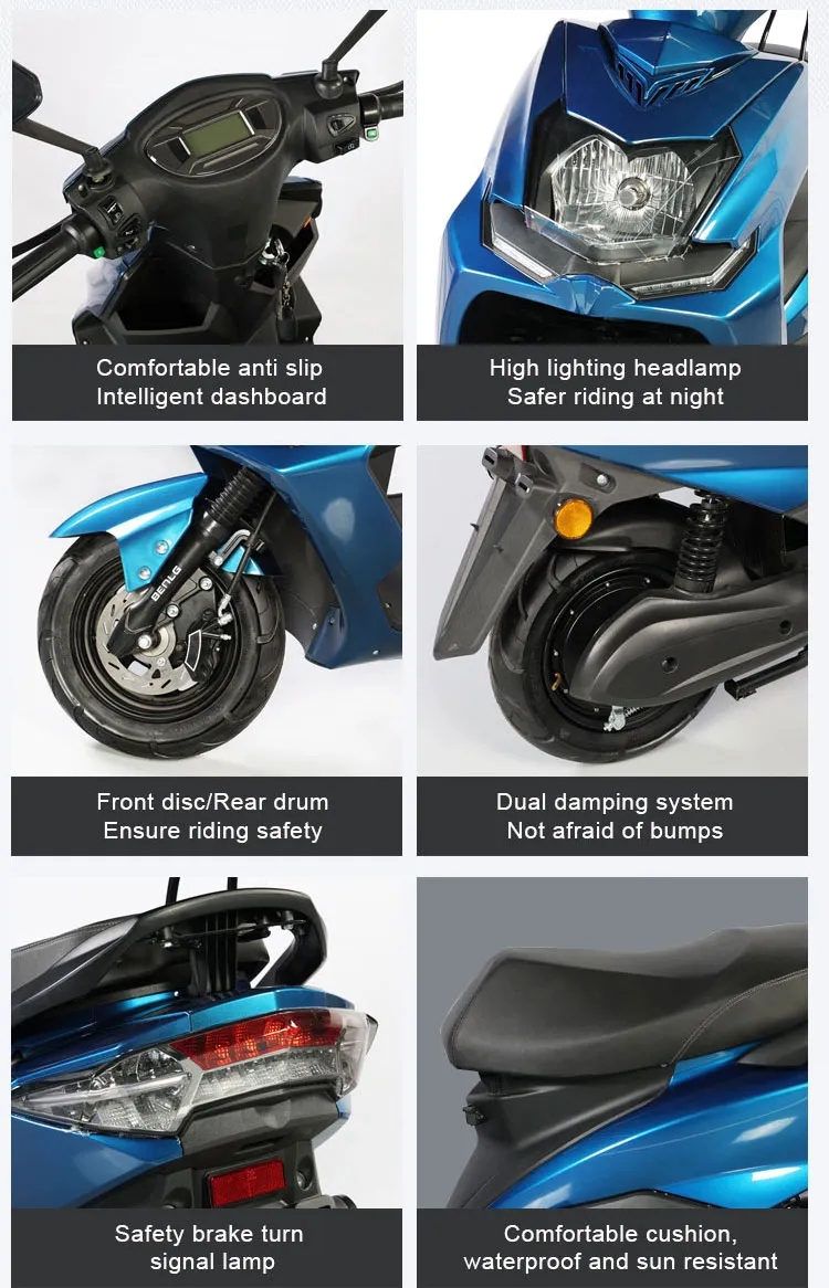 Flymate Lead-Acid / Lithium-Iron Battery Electric Motorcycle Electric Scooter Electr Moto Evoke