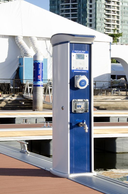 Power and Water Pedestal for Floating Pontoon