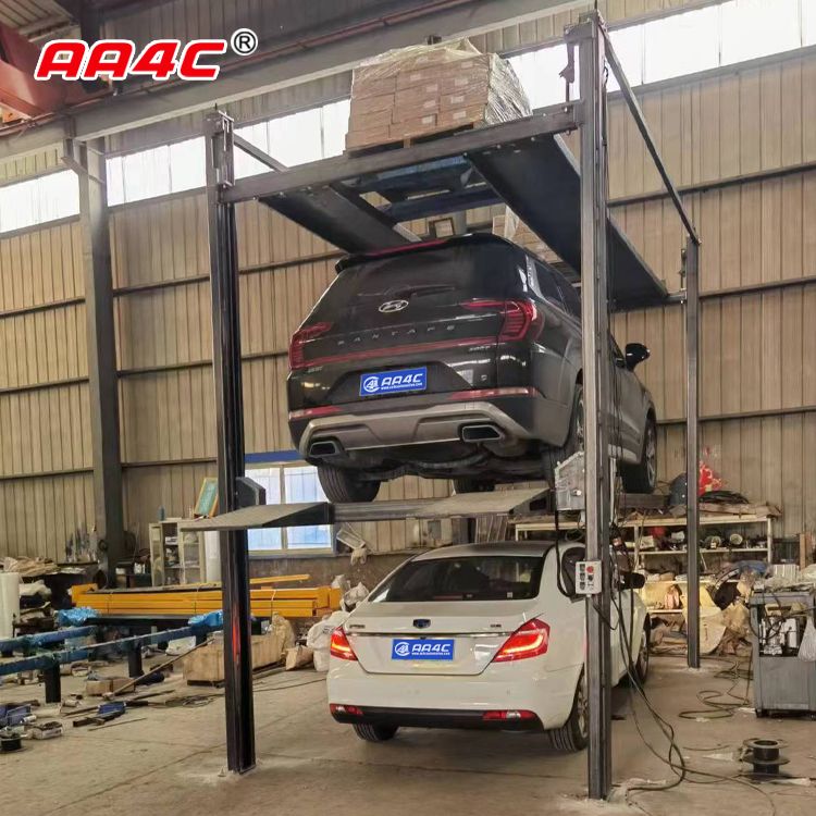AA4c Integrated 4 Post Triple Car Parking Lift Car Parking System Vehicle Storage System
