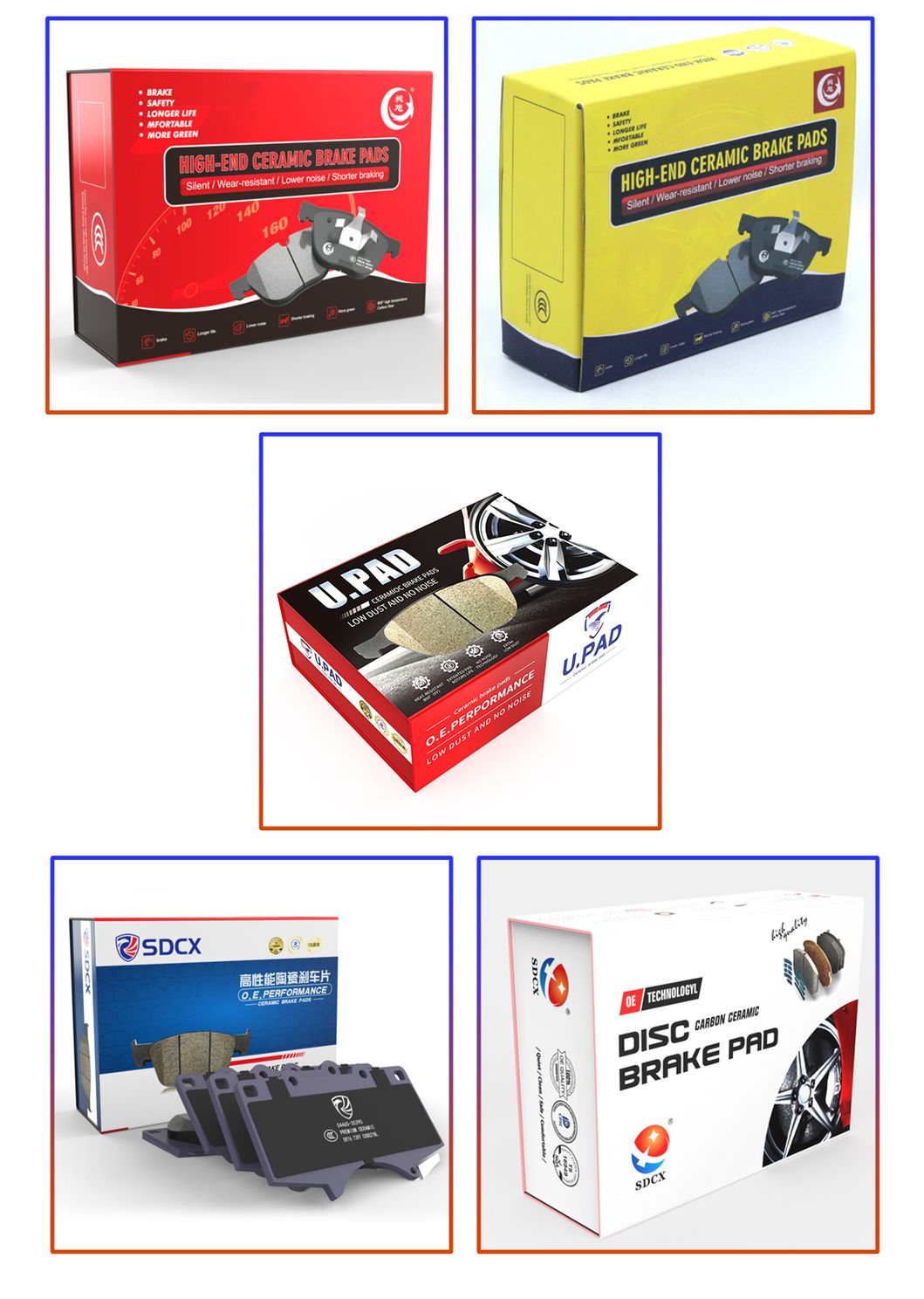 U-Pad D596-7474 / Sp2105-R / Mn116770 Jitter Suppression Brake Pad for Mitsubishi Carisma / Colt / Lancer / Mirage