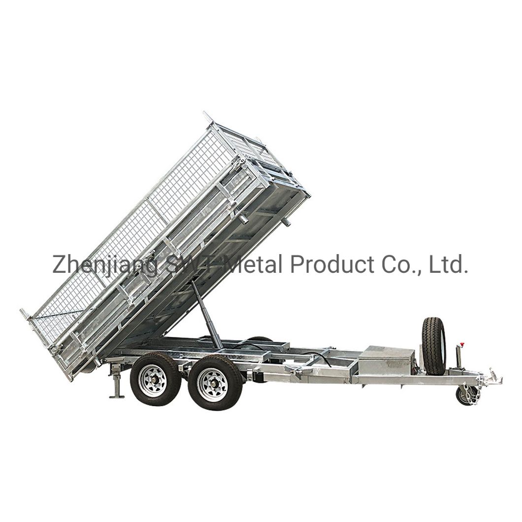 Double Axle Flatbed Trailer with Galvanized (SWT-FTT8*7)