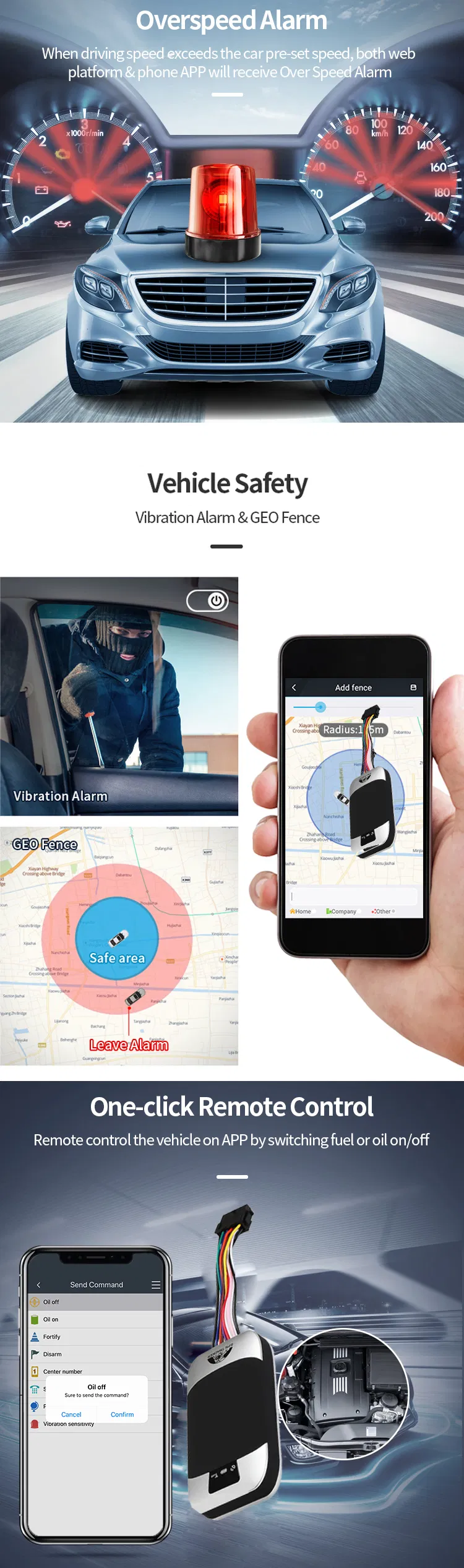 2G GSM IP67 Water Resistance Car Vehicle Tracking Automotive Tracker GPS with Remote Cut off Engine T303