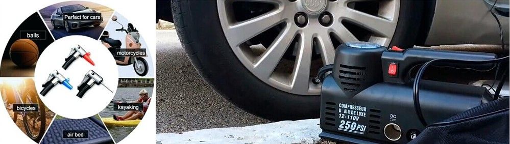 2 in 1 DC 12V with Light Car Air Compressor