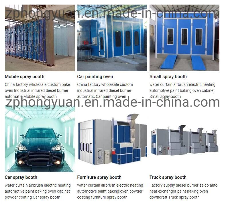 China Manufacture Hongyuan Car Paint Spray Booth Painting Room with Italy Diesel Burner