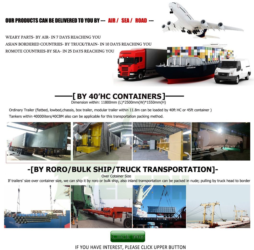 Light Duty 20/40/45 FT Cargo Container Transport Trailer Flat Bed Flatbed Container Semi Trailer