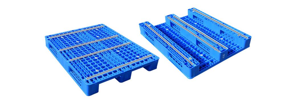 Warehouse Rack Use 4 Way Entry Type HDPE Made 3 Skids Plastic Pallet