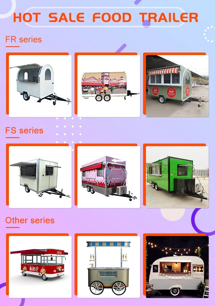 European Standard Mobile Concession Food Cart Trailers for Sale