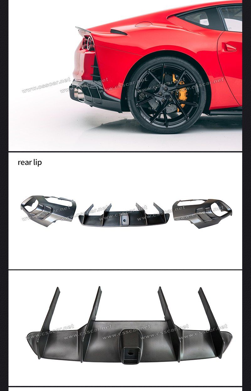 Facelift Car Msy Style Carbon Fiber Rear Lip Diffuser Wrap Angle for Ferarri 812